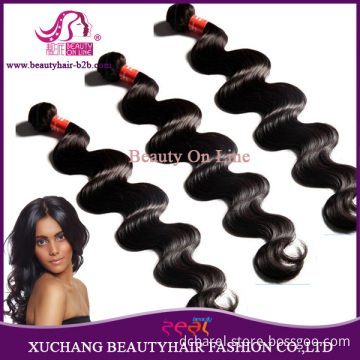Wholesale Cheap Top Quality 100% Peruvian Virgin Remy Human Hair Extension Body Wave Natural Hair Weft Extension Weaves Black (BHF-LBB1240)